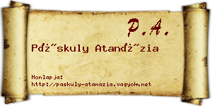 Páskuly Atanázia névjegykártya